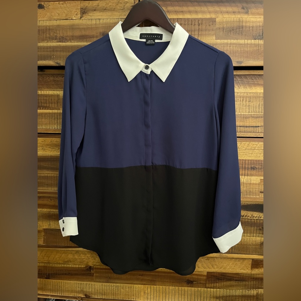 Sanctuary, Color Block, Xs, Hidden Buttons Under … - image 2